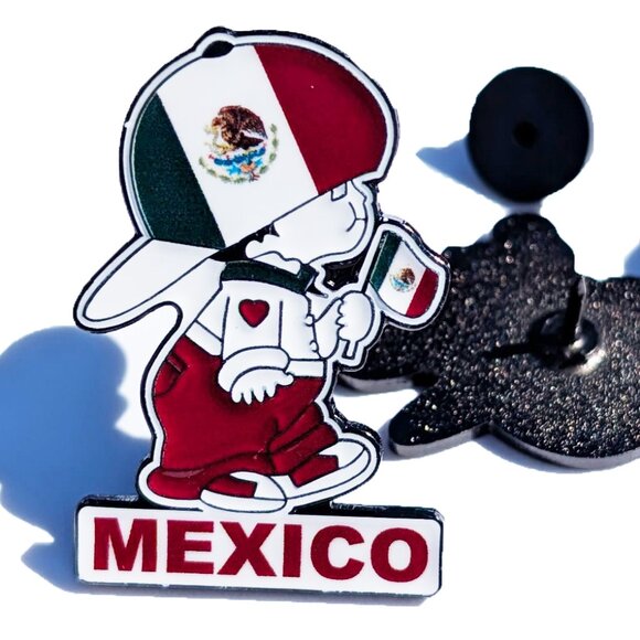 Pin Mexico Pin For Caps Clothing Enamel Badge Mexican Boy Pin Mexican Flag Pin - Picture 1 of 5